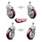 Service Caster 5 Inch Maroon Polyurethane Swivel 12mm Threaded Stem Caster Brakes SCC, 2PK SCC-TS20S514-PPUB-MRN-TLB-M1215-2-S2 - alternate 1